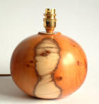 Yew wooden table lamp
