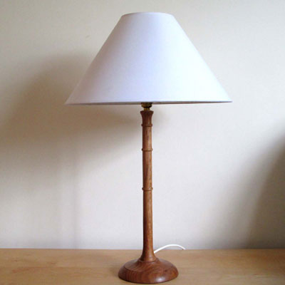 Holm Oak wooden table lamp