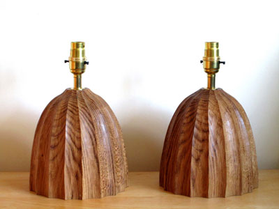  Oak wooden table lamp