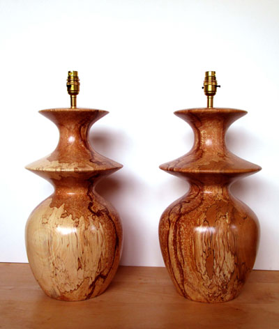 Large Beech table lamp